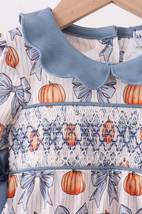 blue-pumpkin-bow-smocked-ruffle-bubble-sophias-style-2