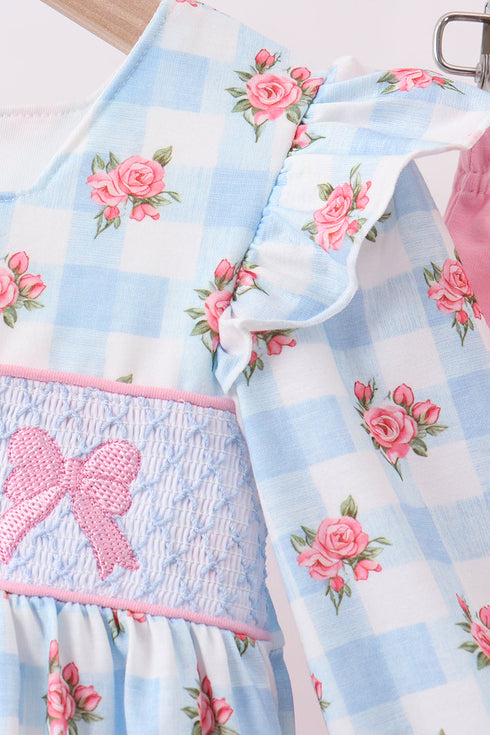 blue-bow-smocked-floral-gingham-bloomer-set-sophias-style-2