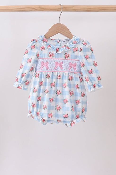 blue-bow-smocked-floral-gingham-bubble-sophias-stylebaby-1