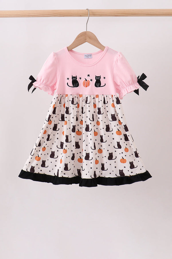 pink-pumpkin-cat-embroidery-dress-sophias-styleDress-1