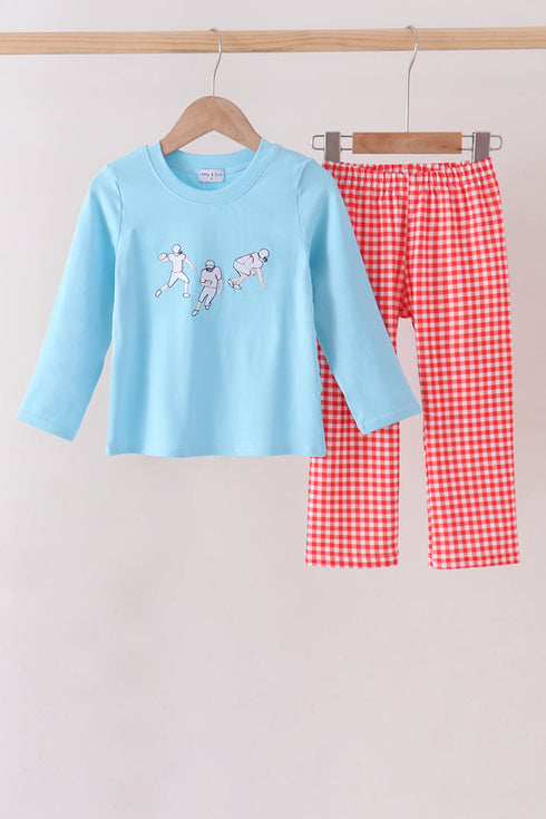 blue-football-embroidery-gingham-pants-set-sophias-styleSet-1