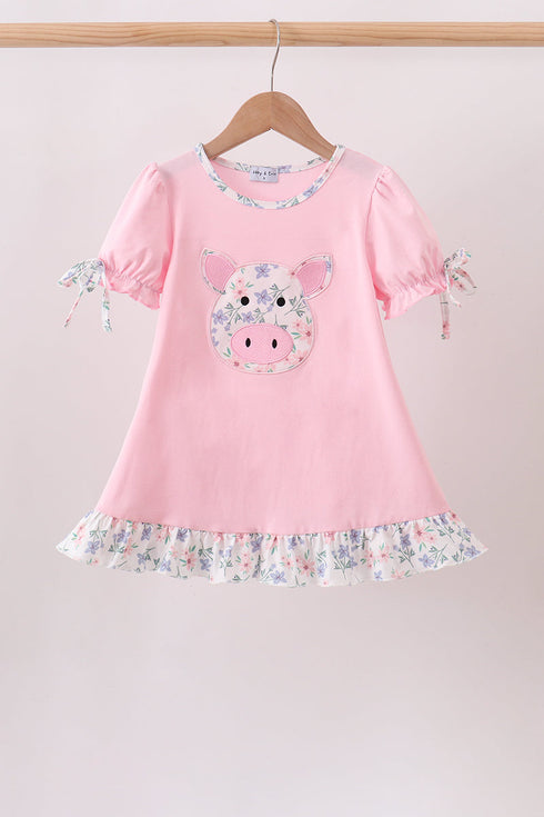 pink-piggy-applique-ruffle-dress-sophias-styleDress-1