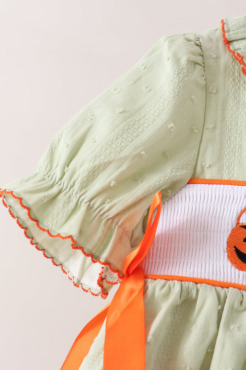 green-pumpkin-smocked-ruffle-shorts-set-sophias-style-3