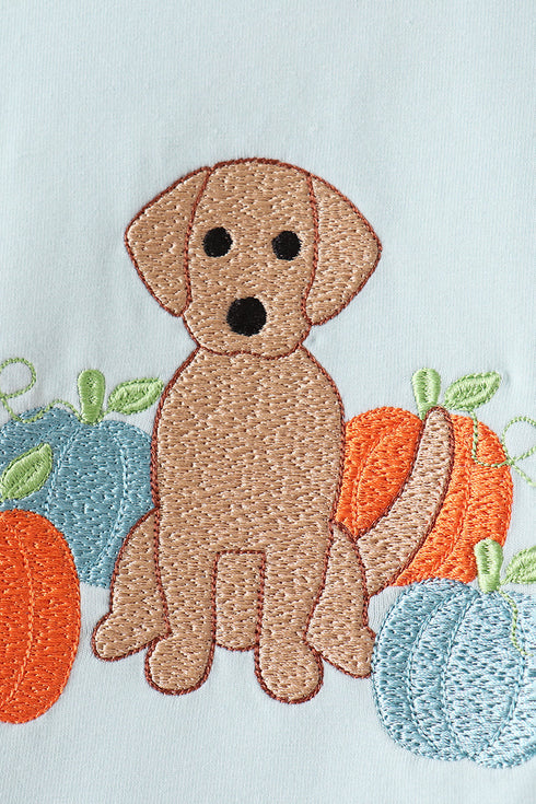 blue-puppy-pumpkin-embroidery-gingham-pants-set-sophias-style-2
