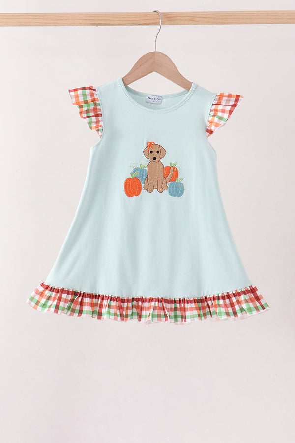 blue-puppy-pumpkin-embroidery-gingham-ruffle-dress-sophias-styleDress-1