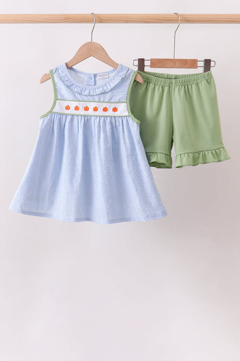 blue-pumpkin-embroidery-jacquard-ruffle-shorts-set-sophias-styleSet-1