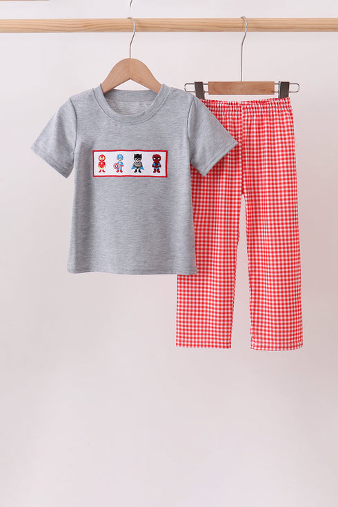 grey-character-embroidery-gingham-pants-set-sophias-styleSet-1