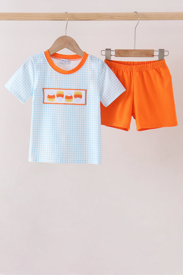 blue-gingham-candy-corn-embroidery-shorts-set-sophias-styleSet-1