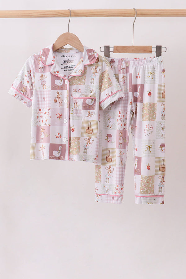 pink-goose-bow-checkered-bamboo-pajama-set-sophias-styleSet-1
