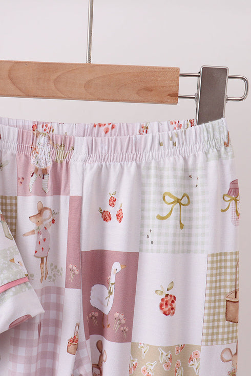 pink-goose-bow-checkered-bamboo-pajama-set-sophias-style-2
