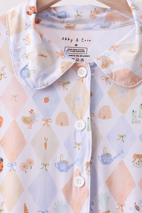 blue-chicken-bow-bamboo-mom-pajama-pants-set-sophias-style-2