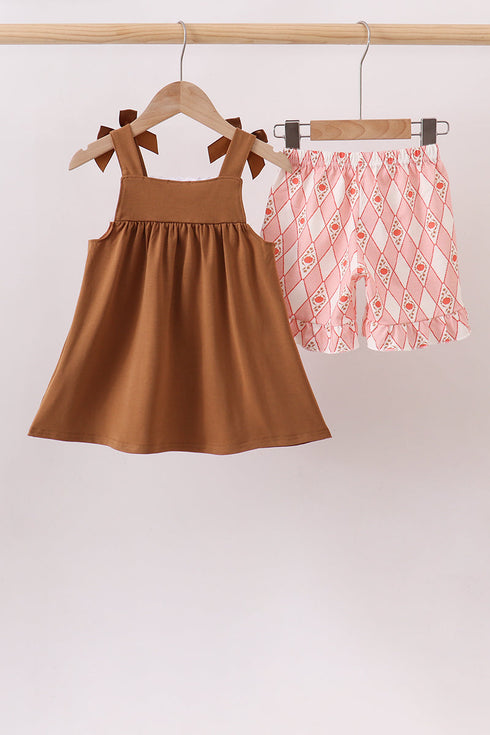 brown-pumpkin-smocked-lace-shorts-set-sophias-style-5