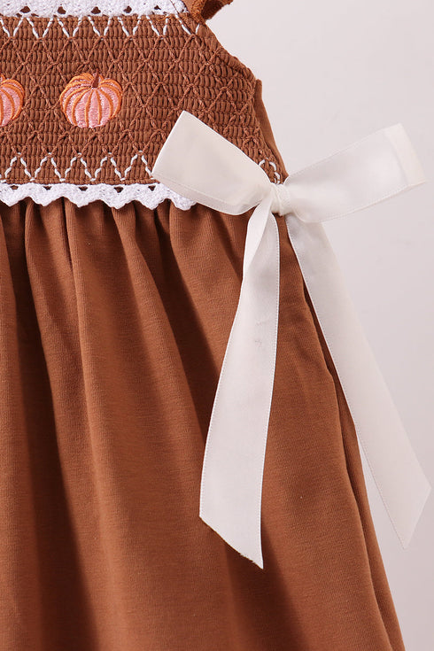 brown-pumpkin-smocked-lace-dress-sophias-style-3
