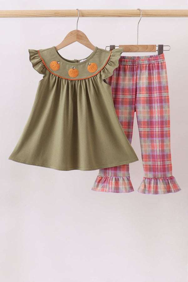 camel-pumpkin-embroidery-plaid-dress-sophias-styleSet-1