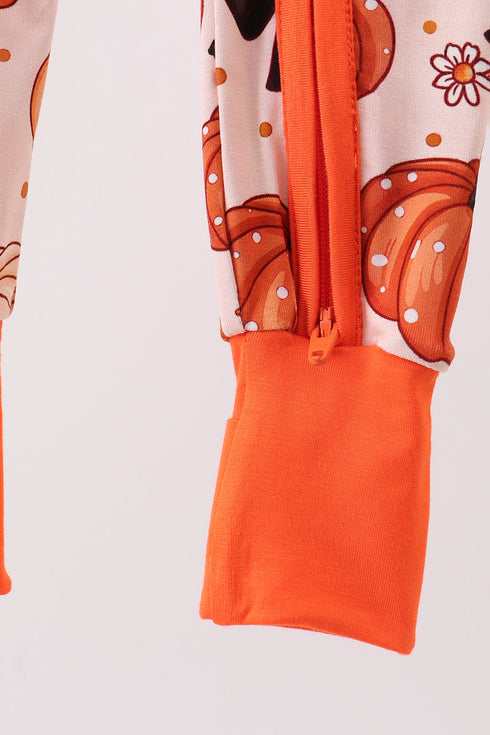 orange-pumpkin-floral-bow-bamboo-romper-sophias-style-2