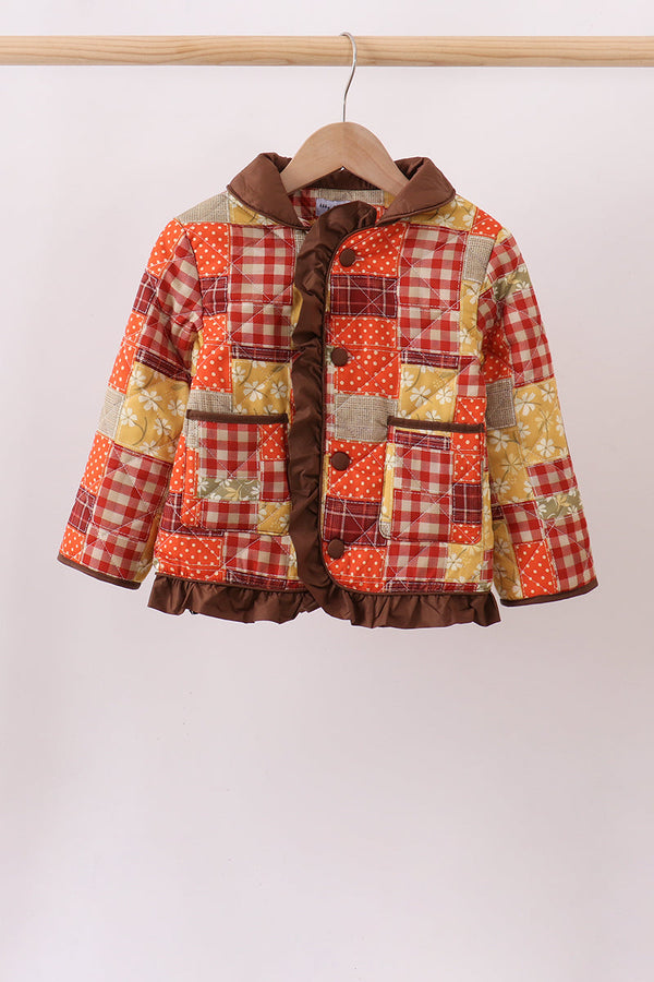 brown-patchwork-floral-ruffle-jacket-sophias-stylejacket-1