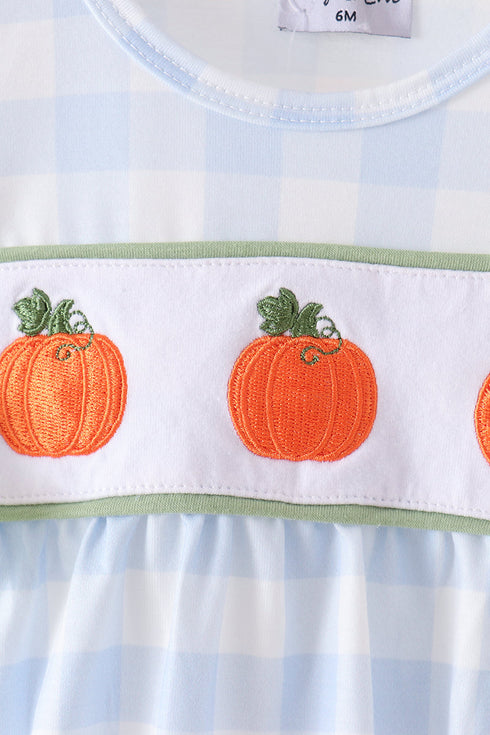 blue-pumpkin-embroidery-gingham-bubble-1-sophias-style-2