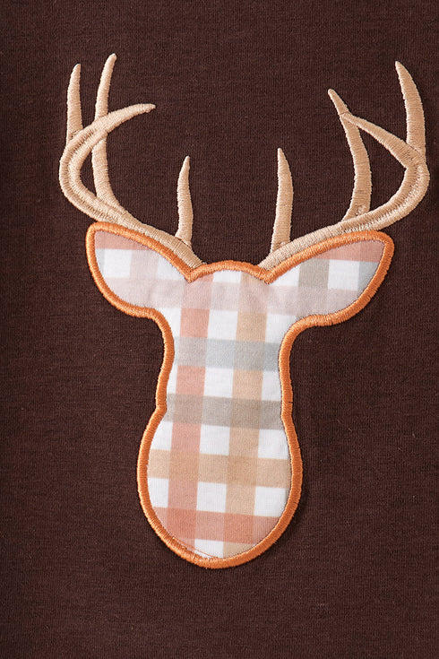 brown-deer-applique-plaid-pants-set-sophias-style-2