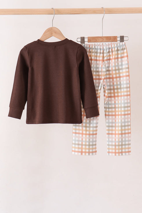 brown-deer-applique-plaid-pants-set-sophias-style-5