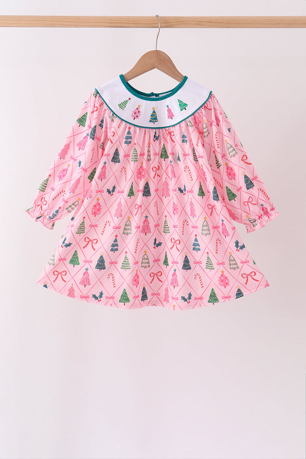 pink-christmas-tree-embroidery-dress-1-abby-evie-sophias-styleDress-1