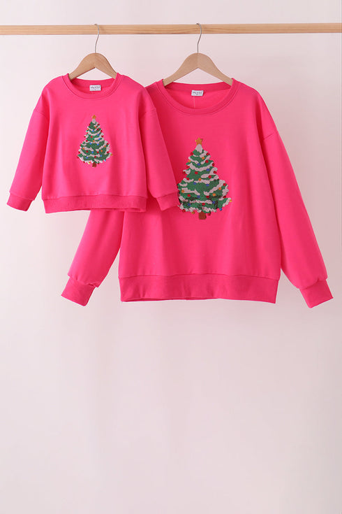 hot-pink-christmas-tree-sequin-mom-me-top-abby-evie-sophias-styleTop-1