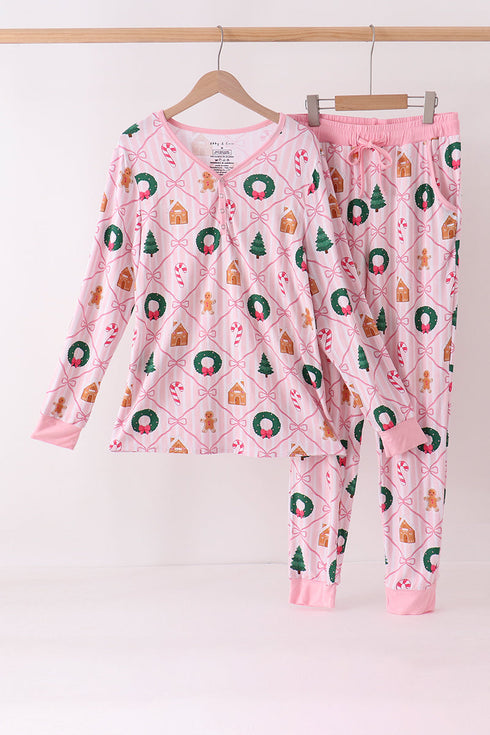 pink-christmas-tree-bamboo-mom-me-pajama-set-abby-evie-sophias-style-7