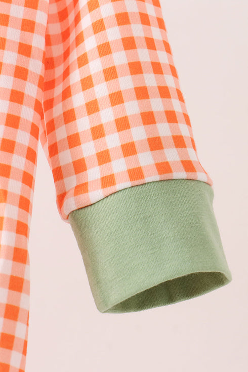 orange-pumpkin-embroidery-gingham-bubble-1-sophias-style-3