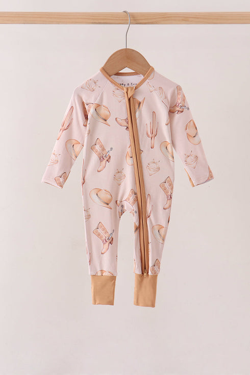 khaki-western-boots-bamboo-zipper-romper-sophias-stylebaby-1