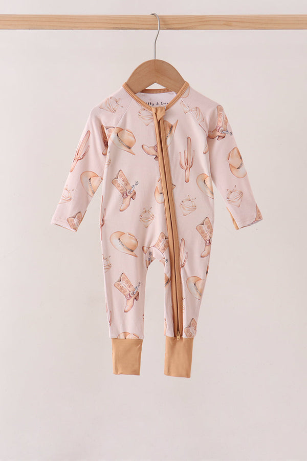 khaki-western-boots-bamboo-zipper-romper-sophias-stylebaby-1