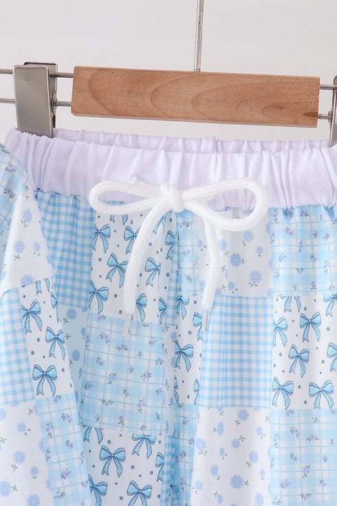 blue-floral-bow-checkered-mom-me-pants-set-sophias-style-3