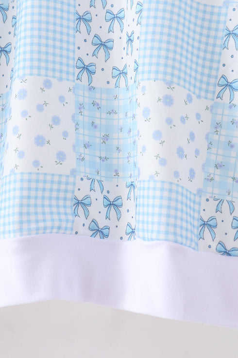 blue-floral-bow-checkered-mom-me-pants-set-sophias-style-4