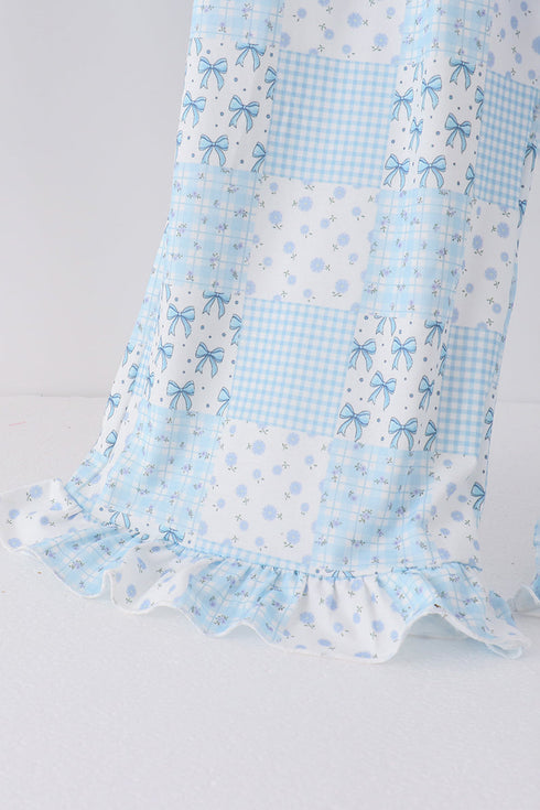 blue-floral-bow-checkered-mom-me-pants-set-sophias-style-9