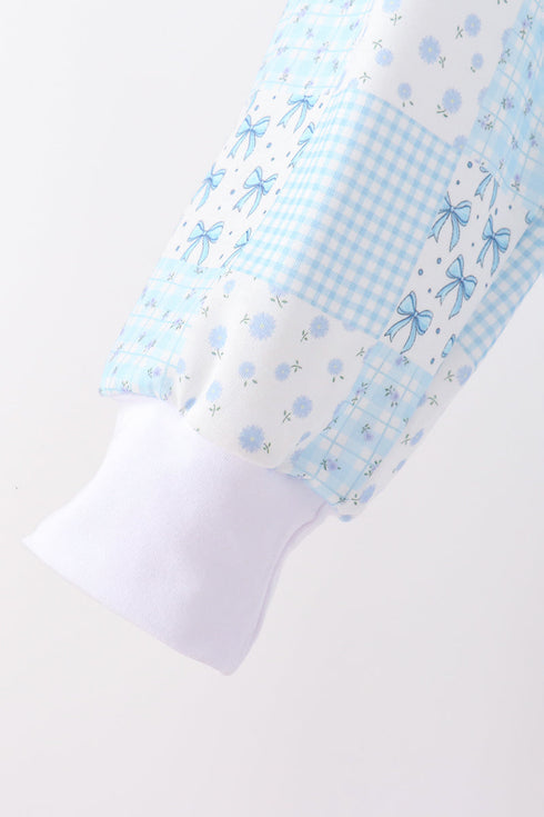 blue-floral-bow-checkered-mom-me-pants-set-sophias-style-10