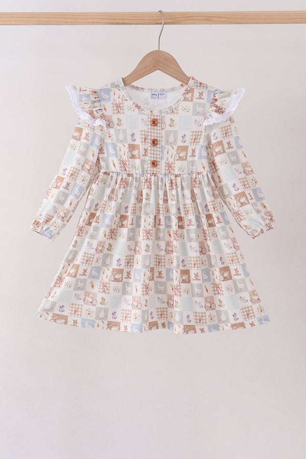 khaki-farm-checkered-ruffle-dress-sophias-styleDress-1