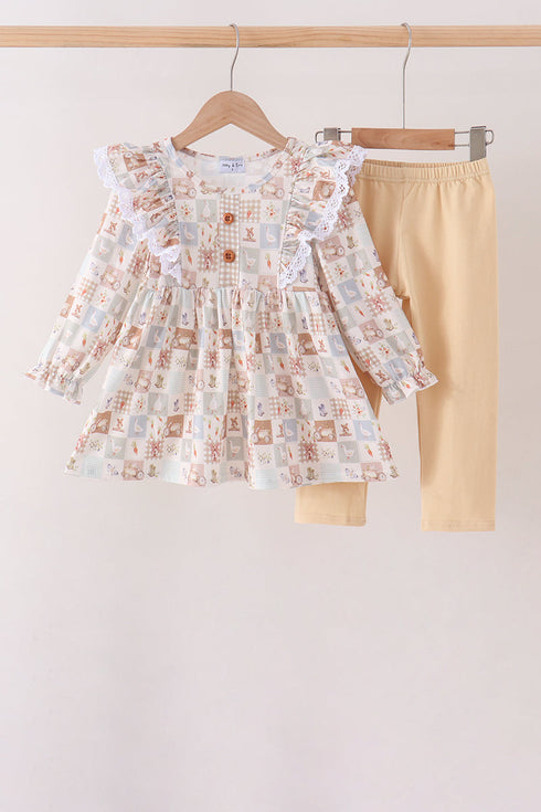 khaki-farm-checkered-ruffle-pants-set-sophias-styleSet-1