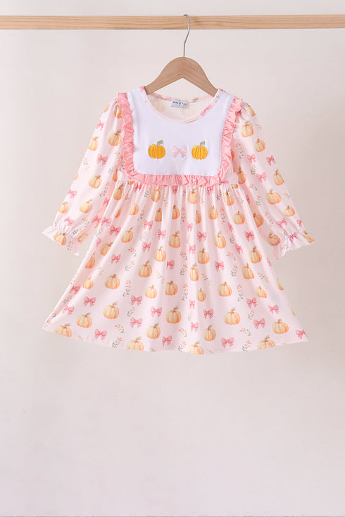 pink-pumpkin-bow-embroidery-ruffle-dress-1-sophias-styleDress-1
