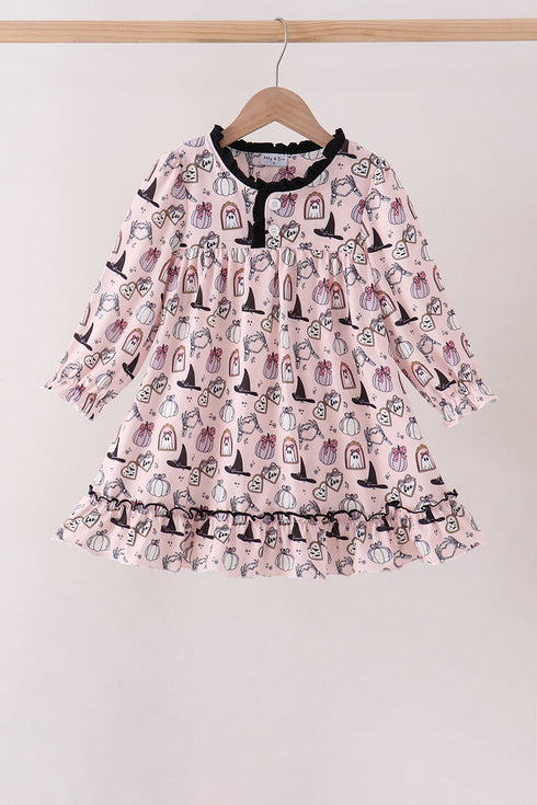 pink-spooky-print-ruffle-dress-sophias-styleDress-1