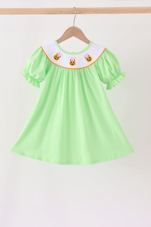 green-jack-o-lantern-embroidery-dress-sophias-styleDress-1