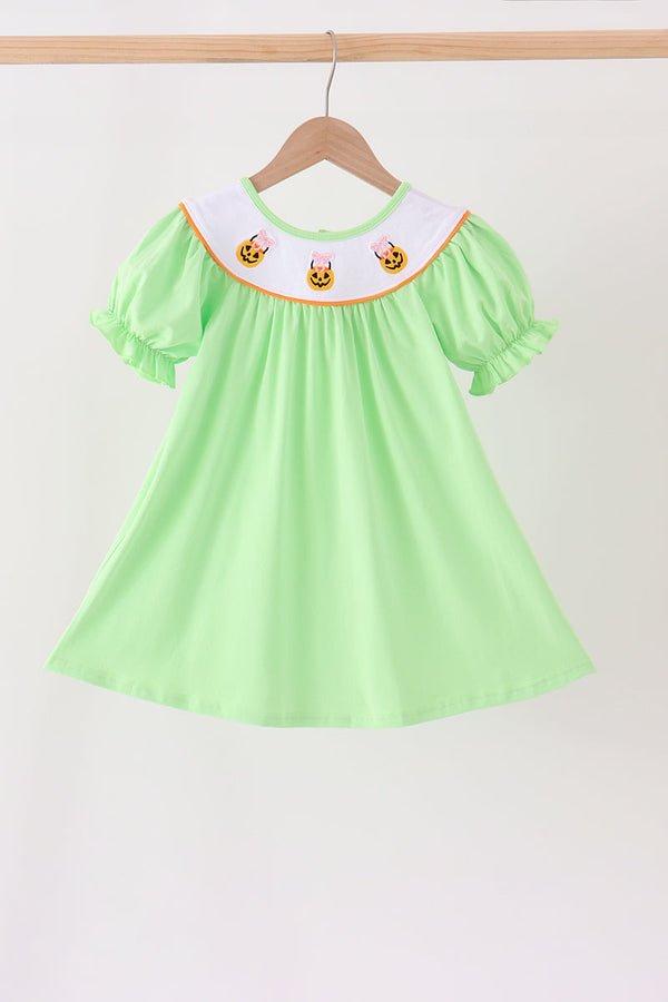green-jack-o-lantern-embroidery-dress-sophias-styleDress-1