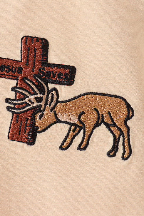khaki-cross-deer-embroidery-top-sophias-style-2