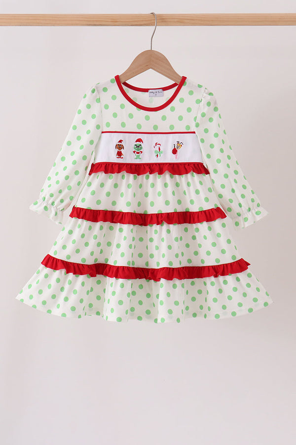 green-dot-grinch-embroidery-ruffle-tiered-dress-abby-evie-sophias-styleDress-1