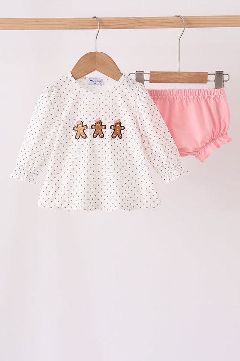 Pink Gingerbread Embroidery Bloomer Set