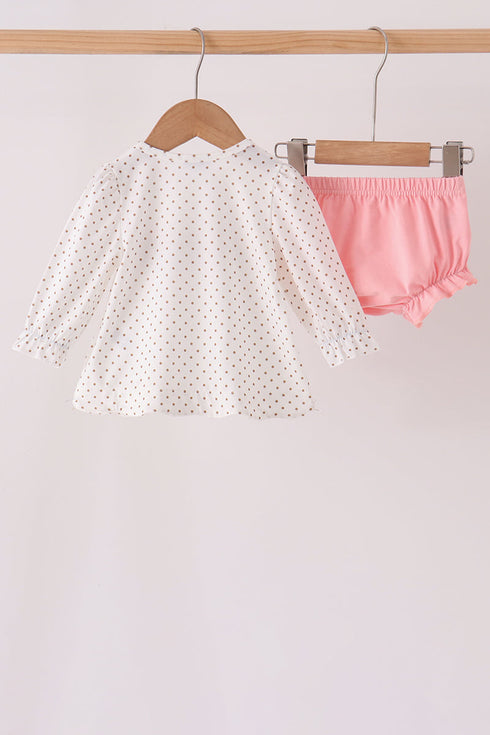 Pink Gingerbread Embroidery Bloomer Set