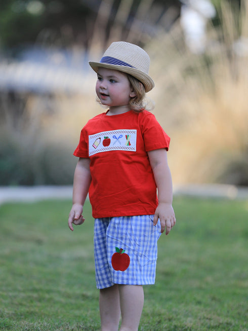 boys-back-to-school-pencil-apple-applique-plaid-shorts-set Rylee Faith Designs - Sophia's Style-2