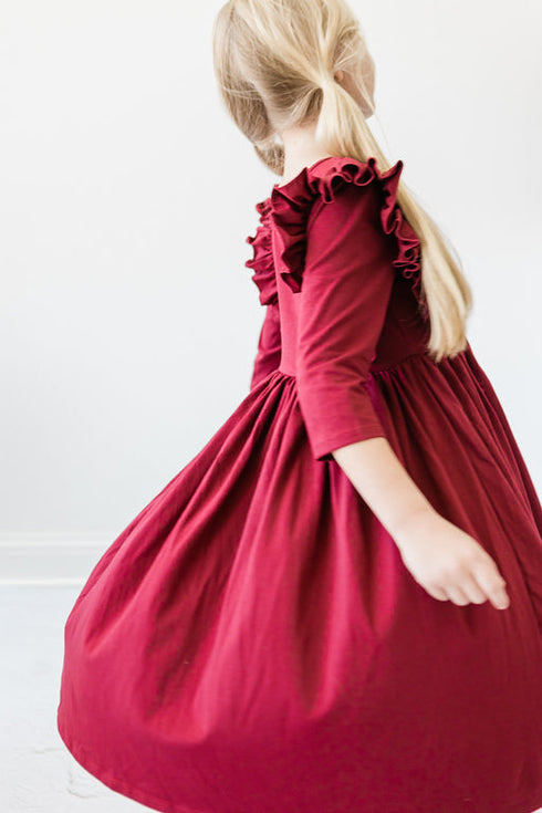burgundy-ruffle-twirl-dress Mila & Rose - Sophia's Style--2T--3