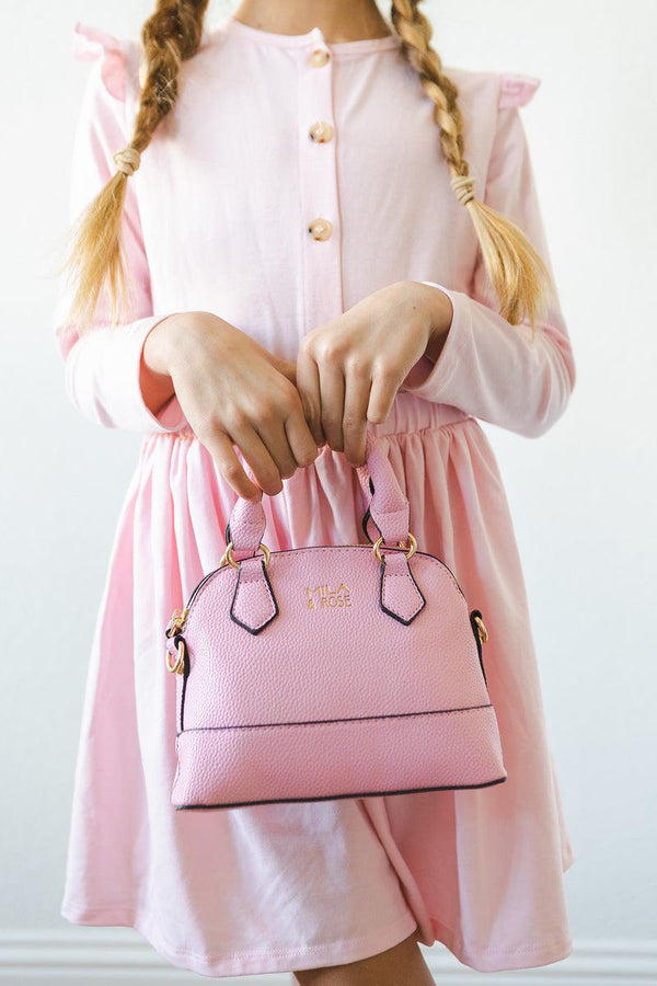 bubblegum-pink-girls-crossbody-purse Mila & Rose - Sophia's Style-Bubblegum Pink Girl's Crossbody Purse-Default Title--1