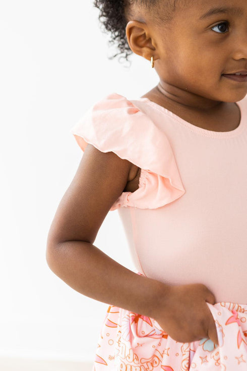 peach-s-s-flutter-sleeve-leotard Mila & Rose - Sophia's Style-Peach S/S Flutter Sleeve Leotard-6-12M--1