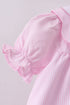 Pink stripe bunny bow embroidery bloomer set