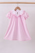 Pink stripe bunny bow embroidery dress