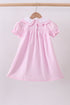 Pink stripe bunny bow embroidery dress